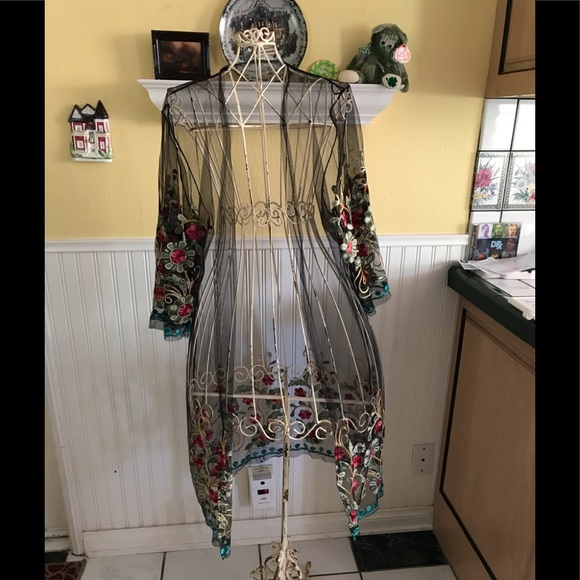 Jackets & Blazers - Beautifully embroidered sheer coverup One Size NWT